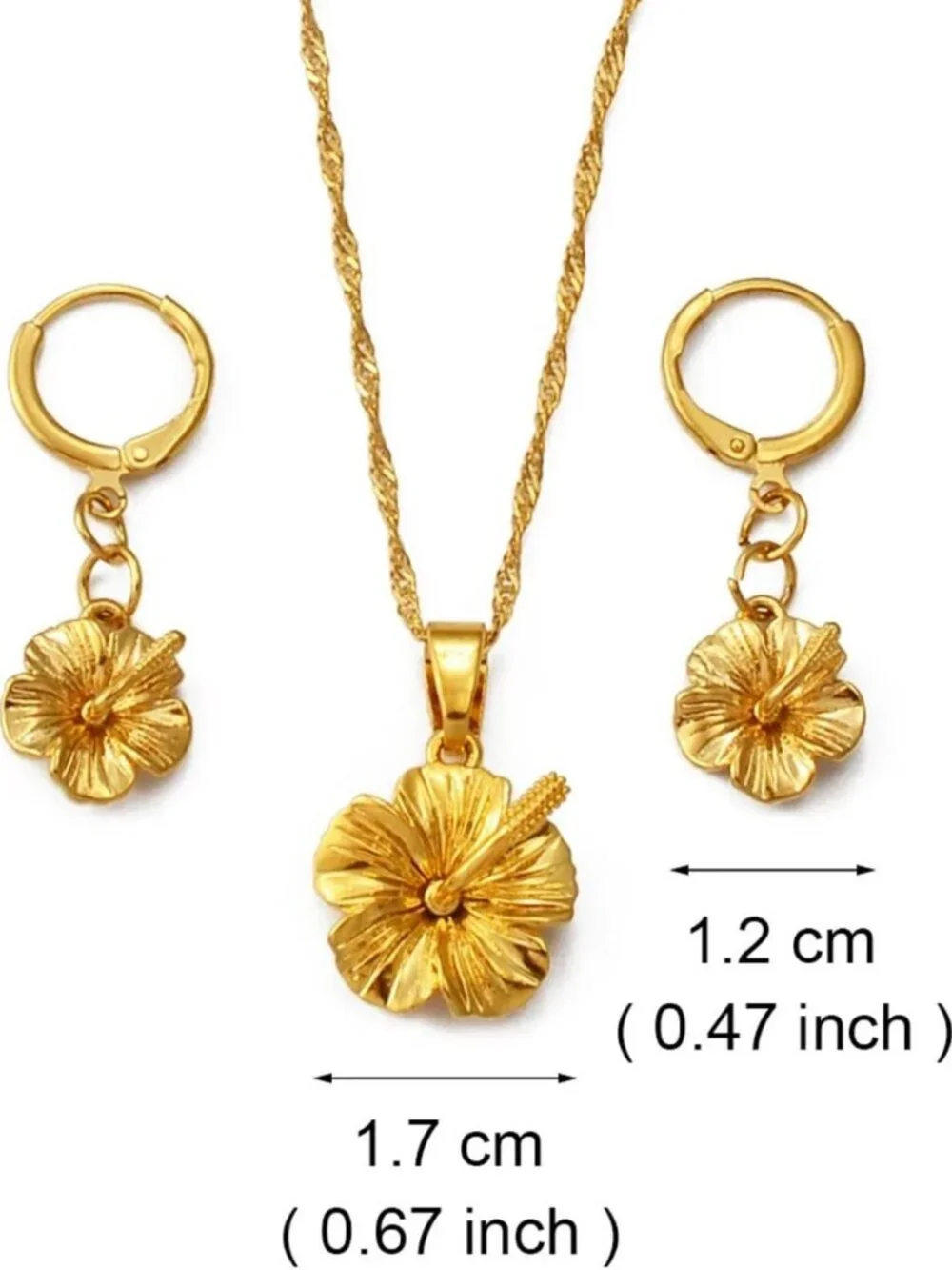Hibiscus Flower Pendant Necklace for Women | Hawaiian Jewelry & Accessories Gift